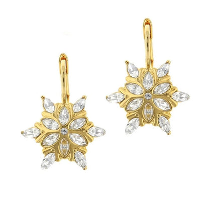 The Golden Favorites Earrings pair gold-tone flower design with clear crystals, Lauren G Adams on Tampa Home & Garden Store