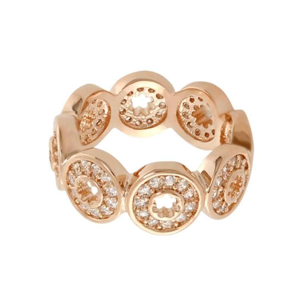 Daisy Dreams Band Ring by Lauren G Adams, rose gold eternity ring with pave daisies on Tampa Home & Garden Store