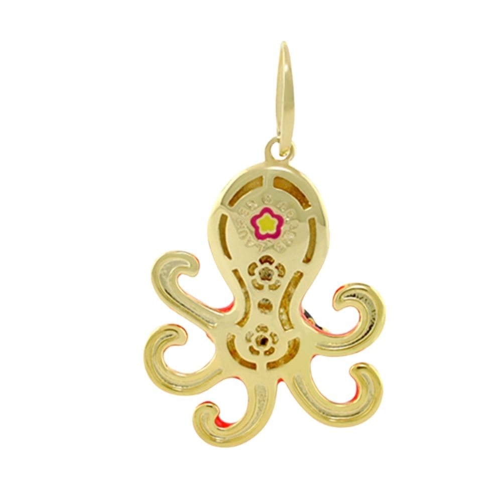 18K gold octopus pendant by Lauren G Adams in openwork with gold bail on Tampa Home & Garden Store