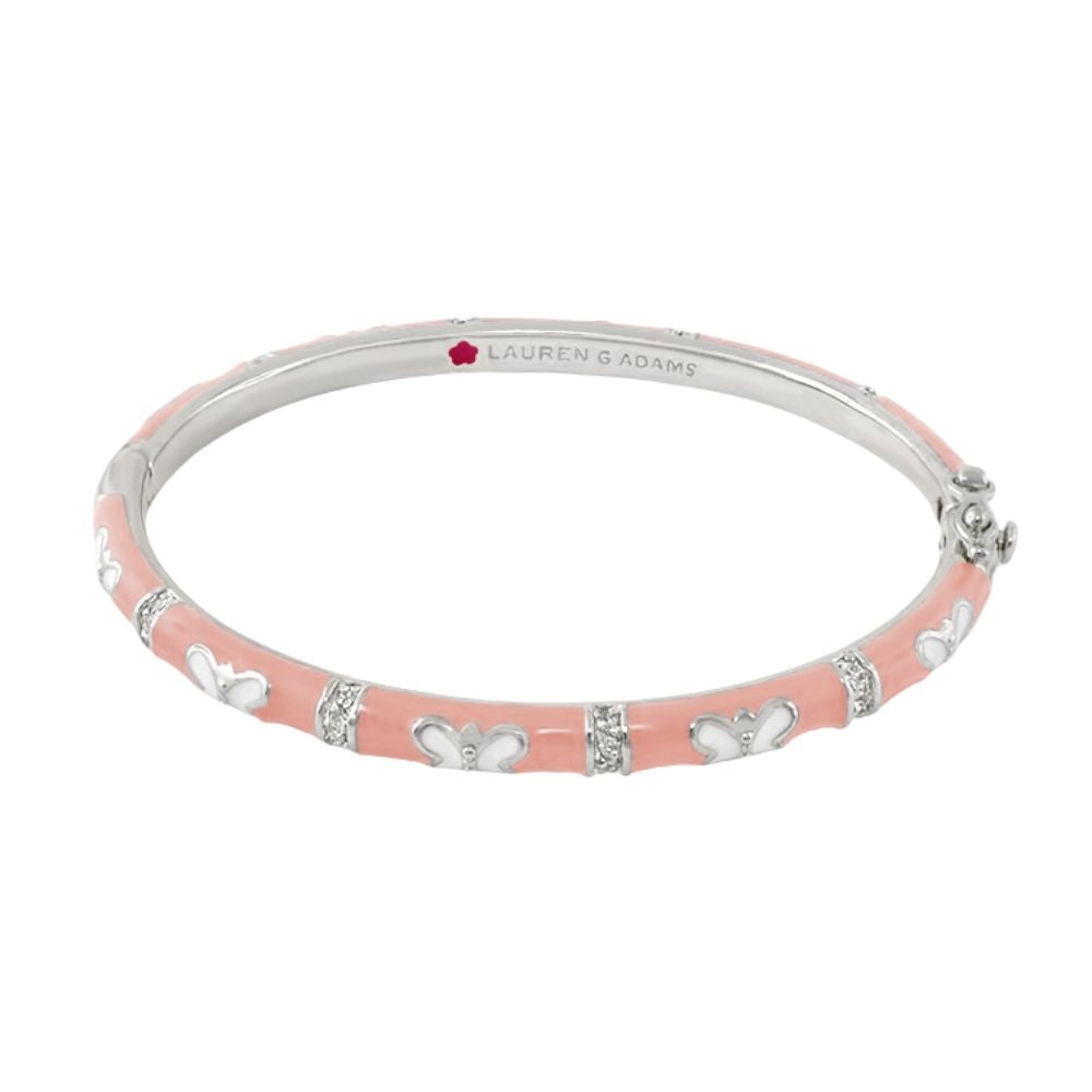 Butterfly World Stackable Bangle bracelet pink enamel with Lauren G Adams butterfly accents on Tampa Home & Garden Store