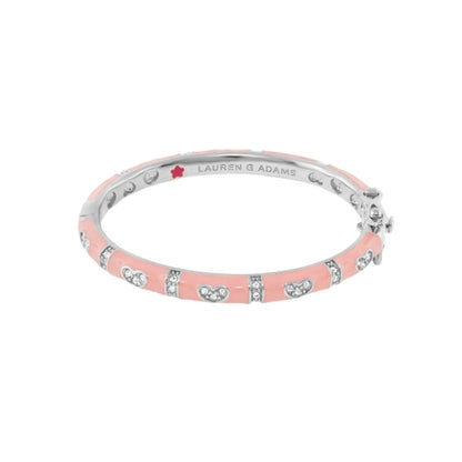 Baby Hearts Bangle pink enamel girl's bracelet with crystal heart accents by Lauren G Adams on Tampa Home & Garden Store