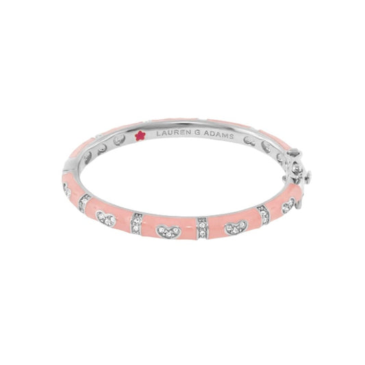 Baby Hearts Bangle pink enamel girl's bracelet with crystal heart accents by Lauren G Adams on Tampa Home & Garden Store