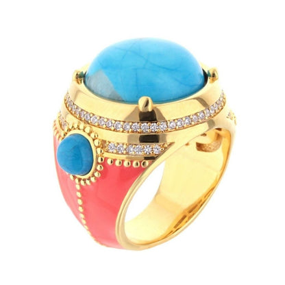 Pretty Little Things Ring gold with blue stones by Lauren G Adams on Tampa Home & Garden Store