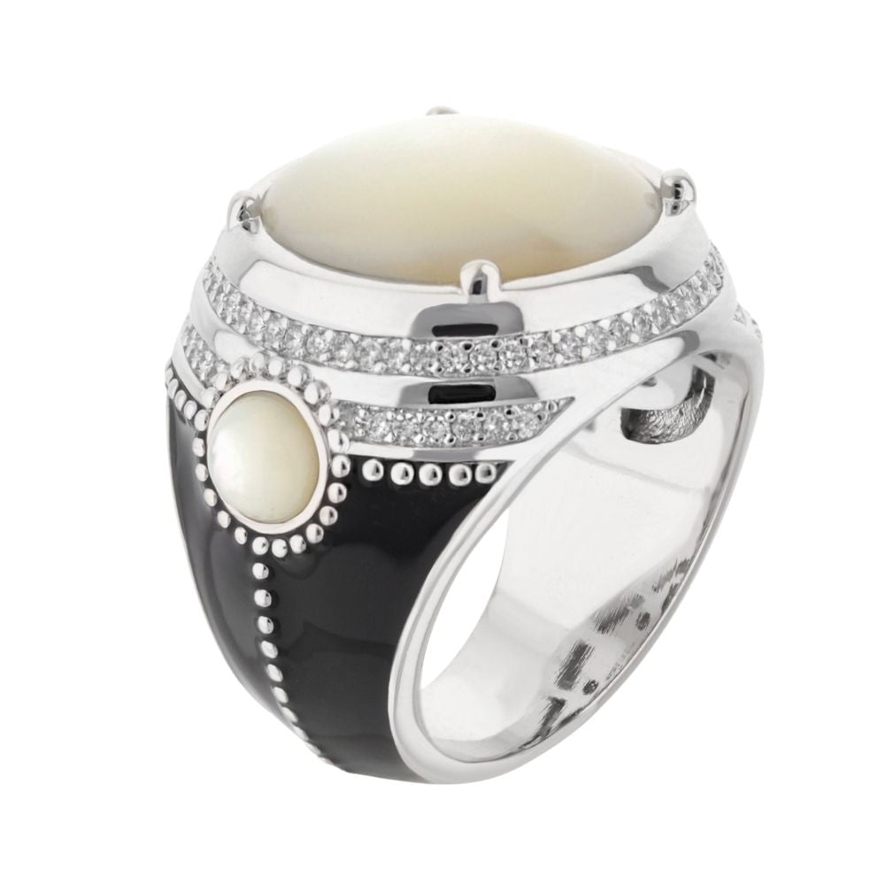 Pretty Little Things Ring — Pavé Halo Cabochon by Lauren G Adams cabochon with pavé accents on silver on Tampa Home & Garden Store