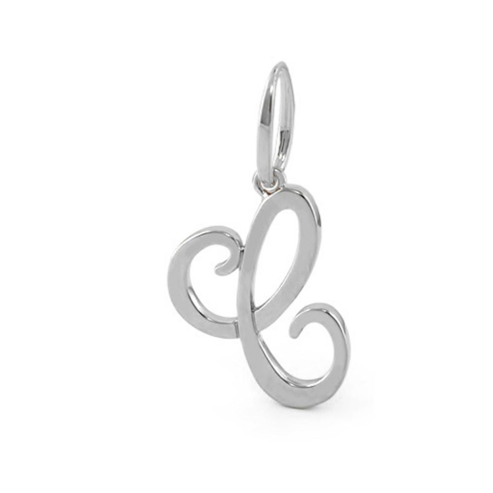 Lolo Initial Pendant script letter L charm in silver finish by Lauren G Adams on Tampa Home & Garden Store