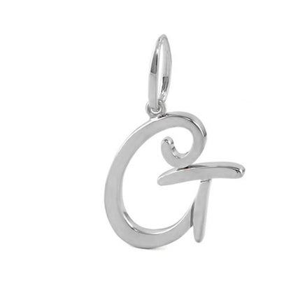 G initial script pendant charm in silver metal by Lauren G Adams on Tampa Home & Garden Store