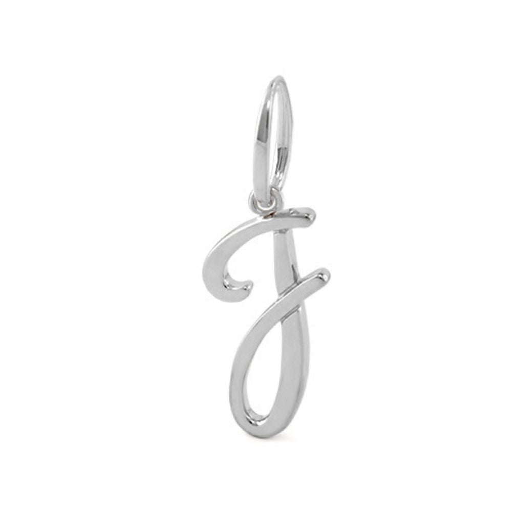Lolo Initial Pendant script letter charm in silver with bail by Lauren G Adams on Tampa Home & Garden Store