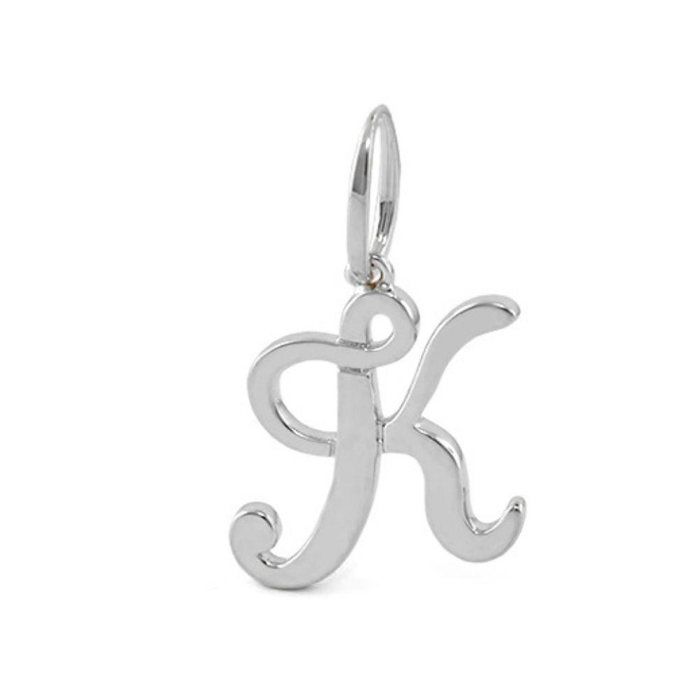 Lolo Initial Pendant Script Letter K in silver-tone metal charm by Lauren G Adams on Tampa Home & Garden Store