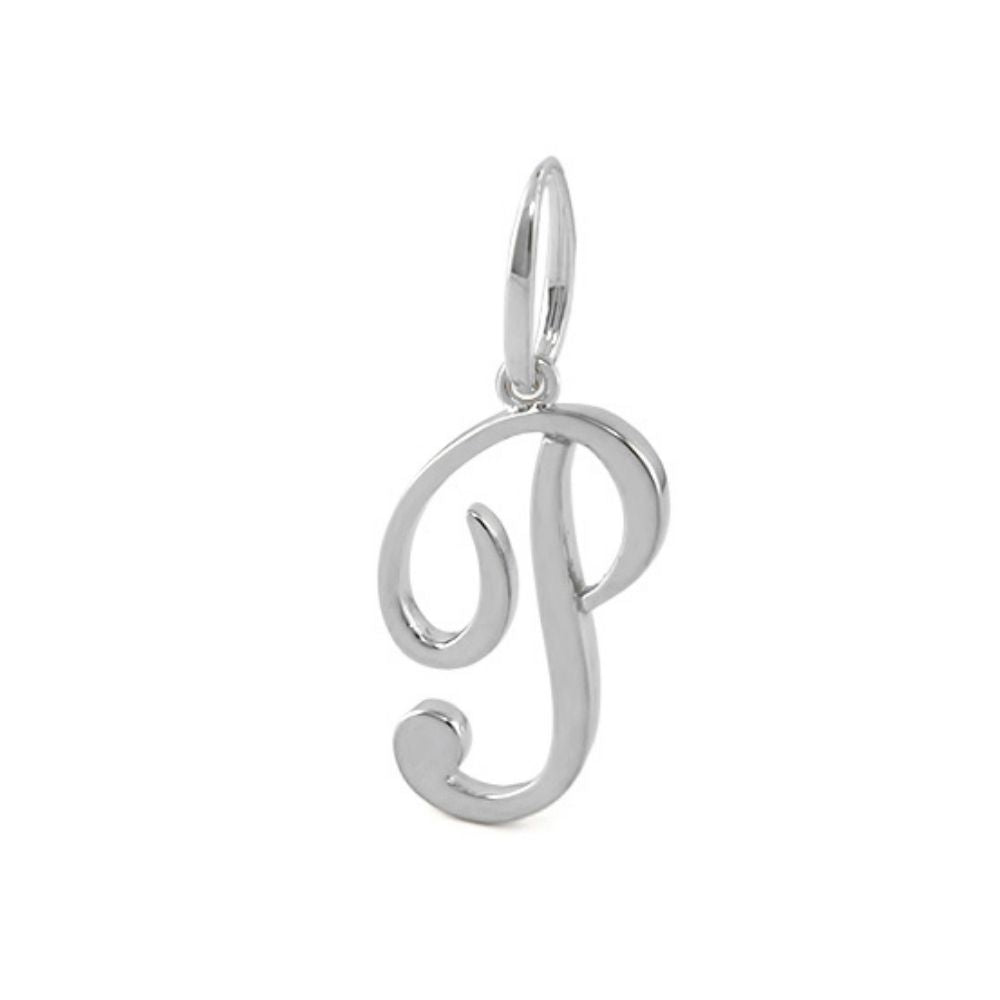 Lolo Initial Pendant Script Letter silver charm by Lauren G Adams, Charms & Pendants on Tampa Home & Garden Store