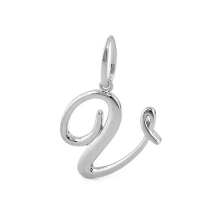 Lolo Initial Pendant script letter in silver-tone metal with bail on Tampa Home & Garden Store