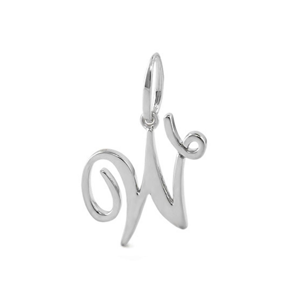 Lolo Initial Pendant N script letter charm in polished silver by Lauren G Adams Charms & Pendants on Tampa Home & Garden Store