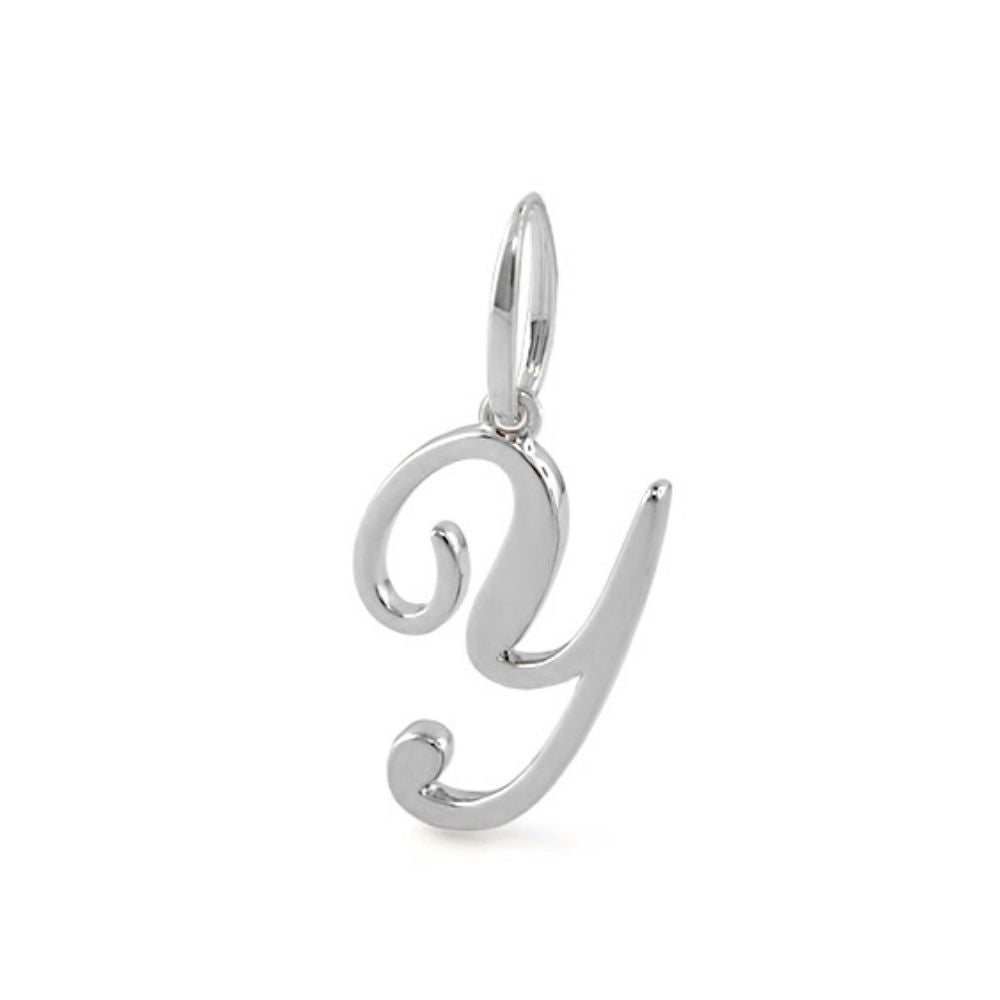 Lolo Initial Pendant Script Letter charm in sterling silver by Lauren G Adams on Tampa Home & Garden Store