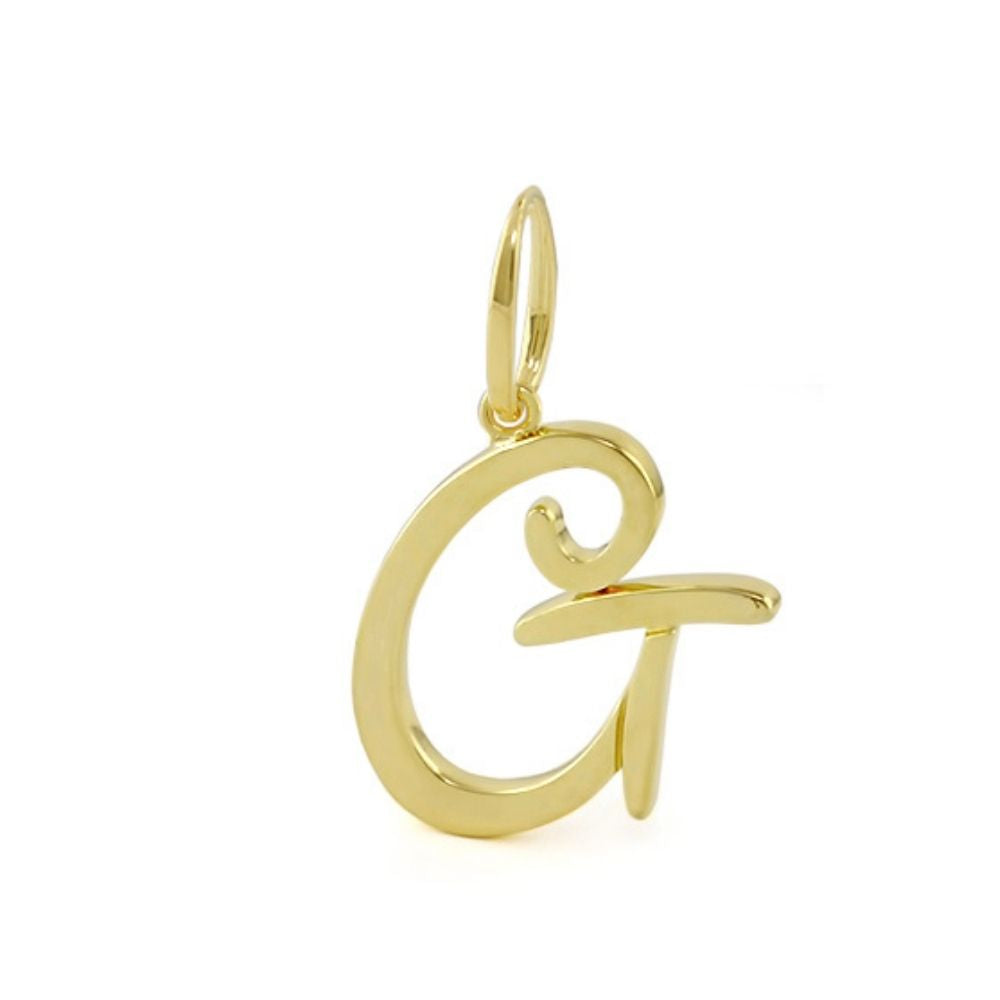 Gold script initial G pendant by Lauren G Adams, Charms & Pendants collection on Tampa Home & Garden Store