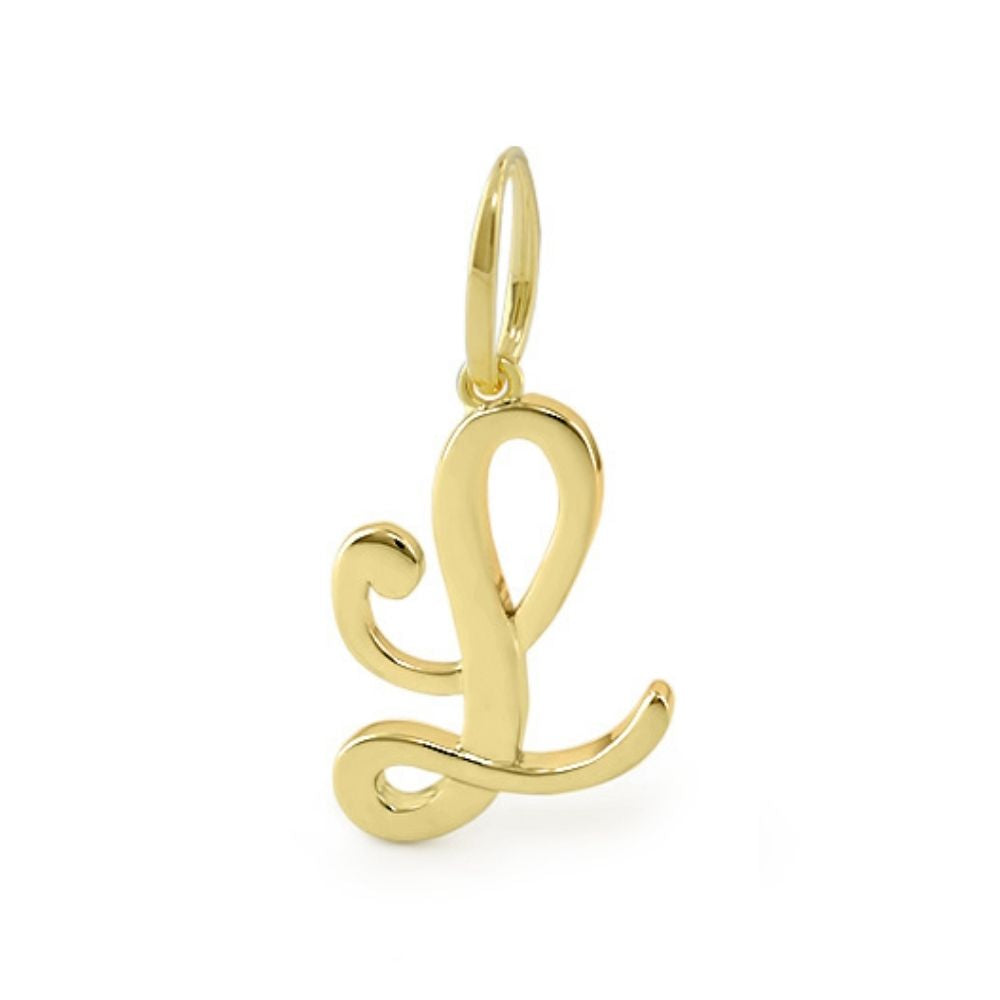Lolo Initial Pendant Script Letter gold-tone charm by Lauren G Adams jewelry on Tampa Home & Garden Store