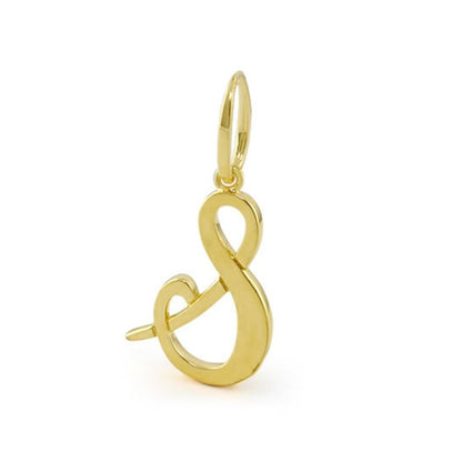 Lolo Initial Pendant — Script Letter, gold-tone pendant in elegant ampersand form on Tampa Home & Garden Store