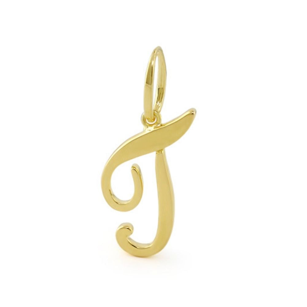 Lolo Initial Pendant script letter gold tone pendant by Lauren G Adams on Tampa Home & Garden Store