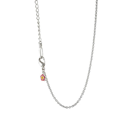 Eau Chain Necklace - Cable chain with a small red flower charm on Tampa Home & Garden Store