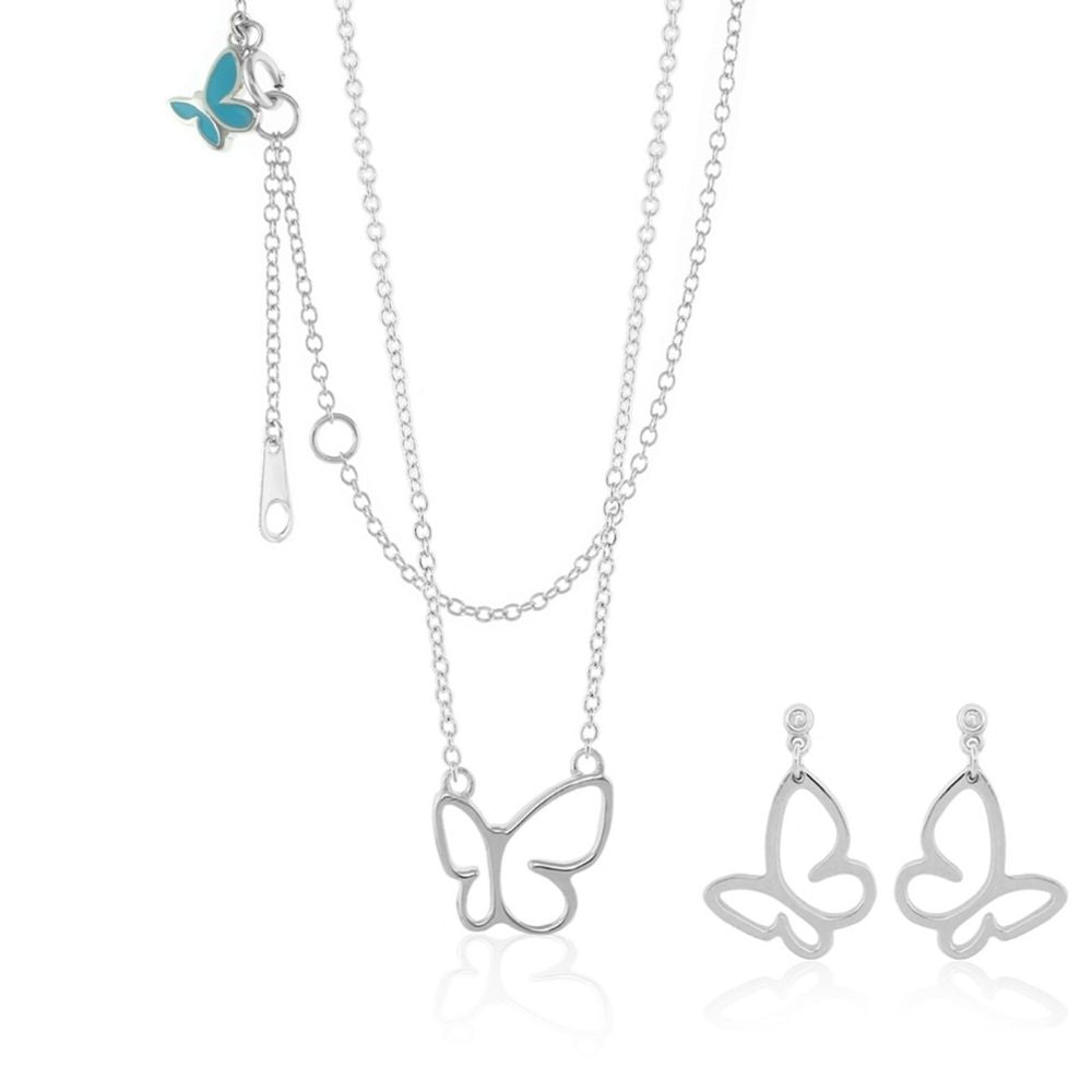 Butterfly necklace & earrings set with pendant and butterfly studs Lauren G Adams on Tampa Home & Garden Store