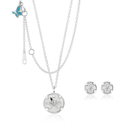 Sand Dollar Necklace & Earrings Set Lauren G Adams with sand dollar pendant and studs on Tampa Home & Garden Store