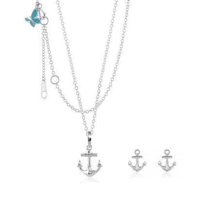 Sydney Leigh Anchor Necklace Set, Lauren G Adams, anchor on chains with studs Tampa Store on Tampa Home & Garden Store