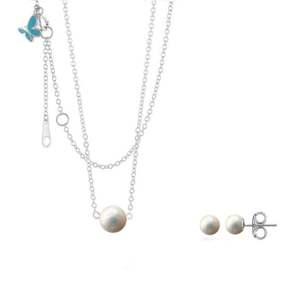 Sydney Leigh Pearl Necklace & Earrings Set by Lauren G Adams with pearl pendant and pearl studs on Tampa Home & Garden Store
