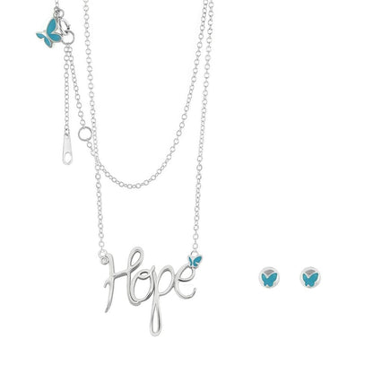 Sydney Leigh Hope necklace and blue butterfly stud earrings set by Lauren G Adams on Tampa Home & Garden Store