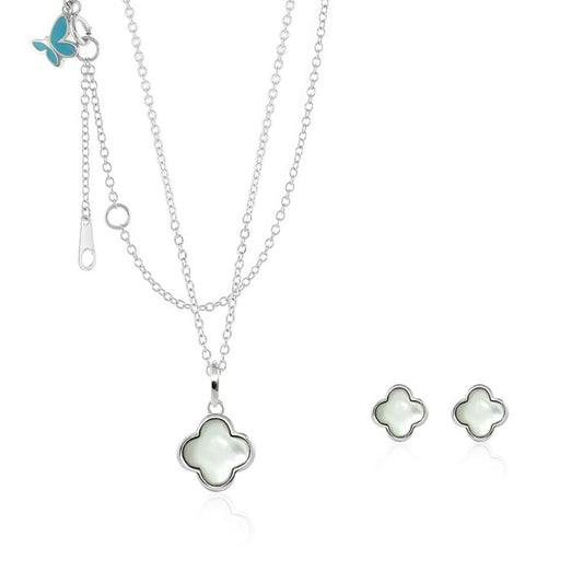 Sydney Leigh Clover Necklace & Earrings Set by Lauren G Adams; pearl clover pendants on Tampa Home & Garden Store