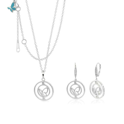 Sydney Leigh Butterfly Necklace & Earrings Set by Lauren G Adams; silver-tone butterfly swirl jewelry set on Tampa Home & Garden Store