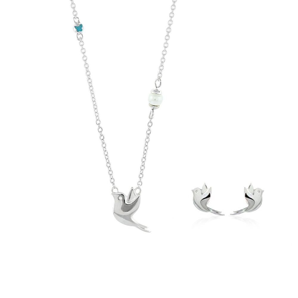Sydney Leigh Dove Necklace & Earrings Set by Lauren G Adams, silver dove pendants 2pc set on Tampa Home & Garden Store