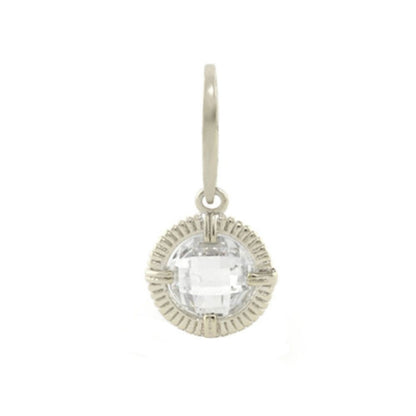 Eau Cz Pendant by Lauren G Adams; silver-tone pendant with cubic zirconia in a textured bezel on Tampa Home & Garden Store