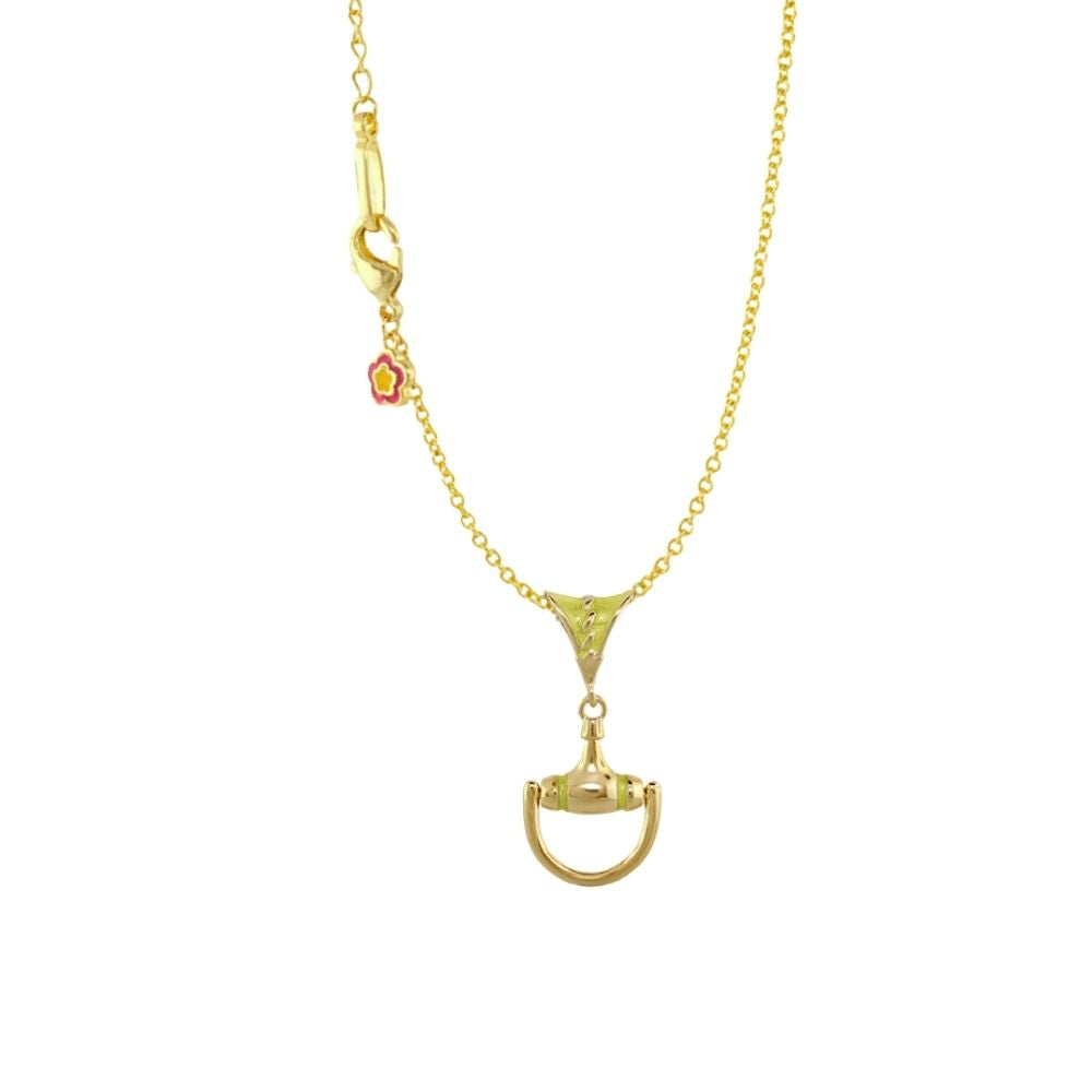 Equestrian Necklace pendant in gold tone with stirrup charm by Lauren G Adams on Tampa Home & Garden Store