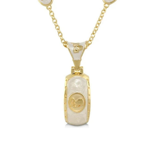 Equestrian Pendant Necklace by Lauren G Adams, gold-tone pendant with white inlay on Tampa Home & Garden Store