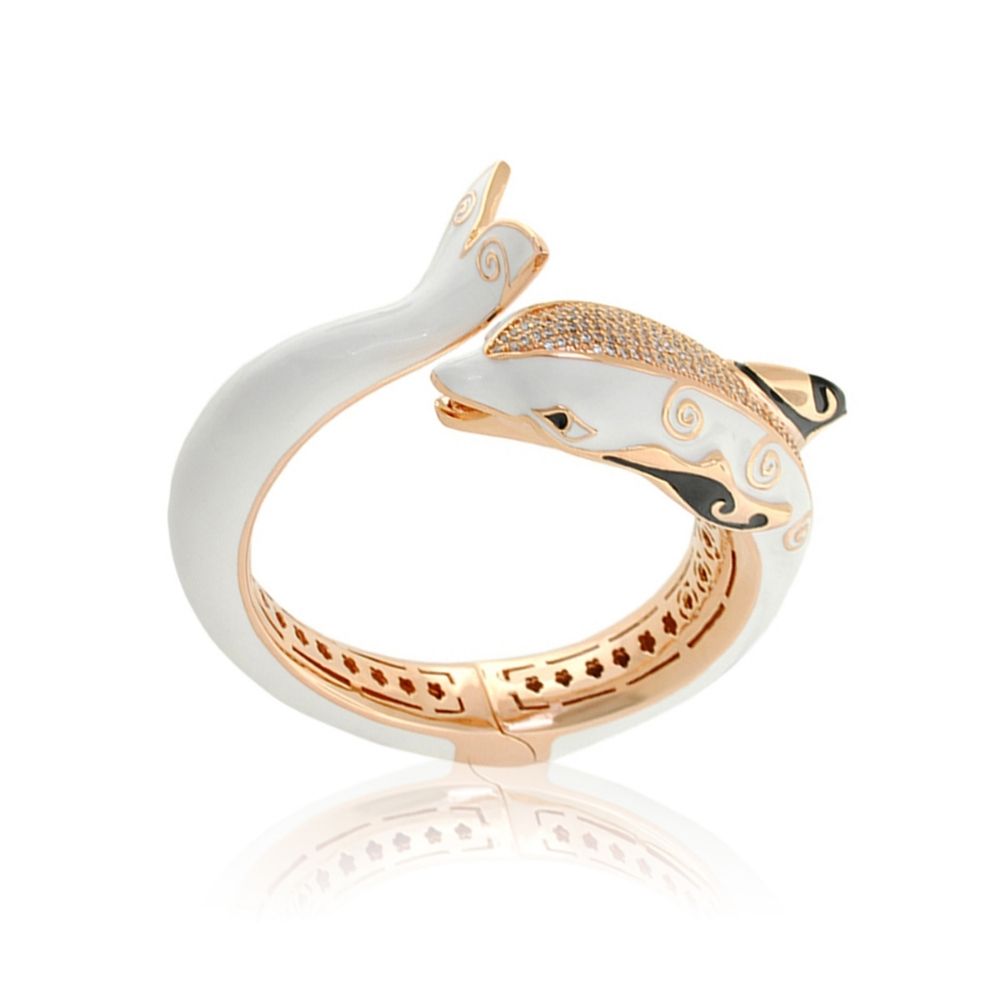 Freedom of the Seas Bangle white enamel with rose-gold trim by Lauren G Adams on Tampa Home & Garden Store