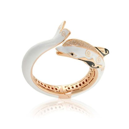 Freedom of the Seas Bangle white enamel with rose-gold trim by Lauren G Adams on Tampa Home & Garden Store