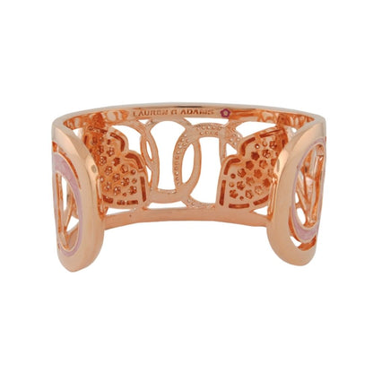 Kiss My Heart Bangle cuff bracelet in rose gold with openwork heart motif by Lauren G Adams on Tampa Home & Garden Store