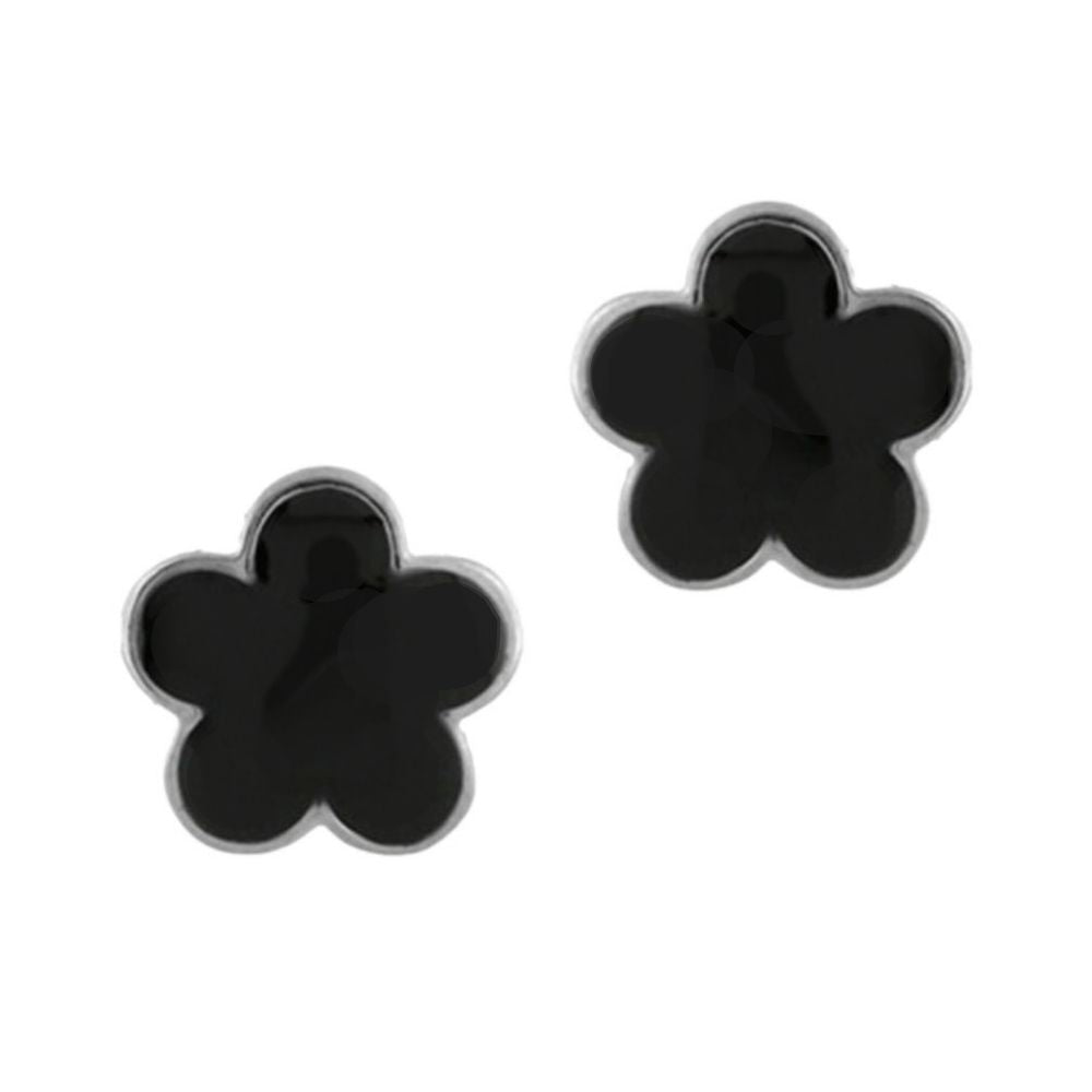 Daisy Love flower stud earrings in black enamel by Lauren G Adams, 2-pc set on Tampa Home & Garden Store