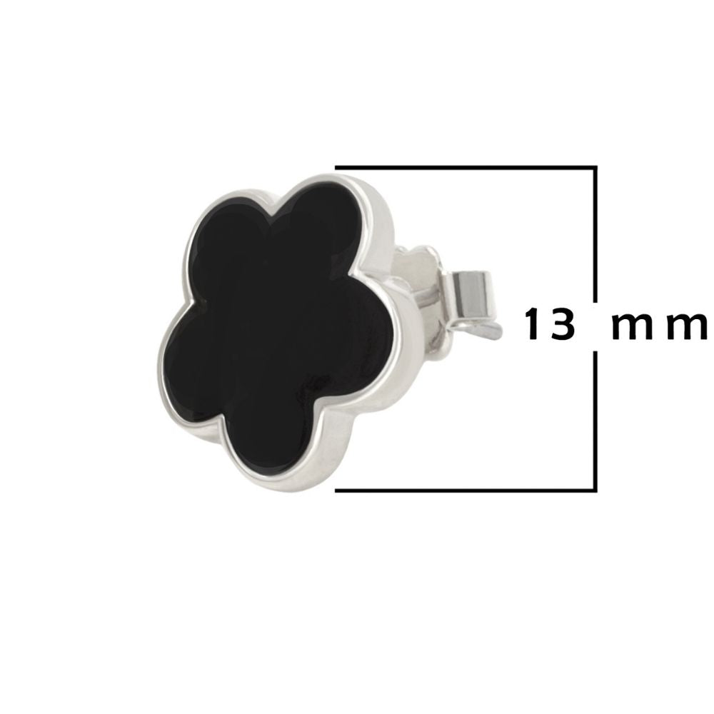 Daisy Love Earrings - Flower Stud, black enamel flower, silver setting, 13 mm Lauren G Adams on Tampa Home & Garden Store