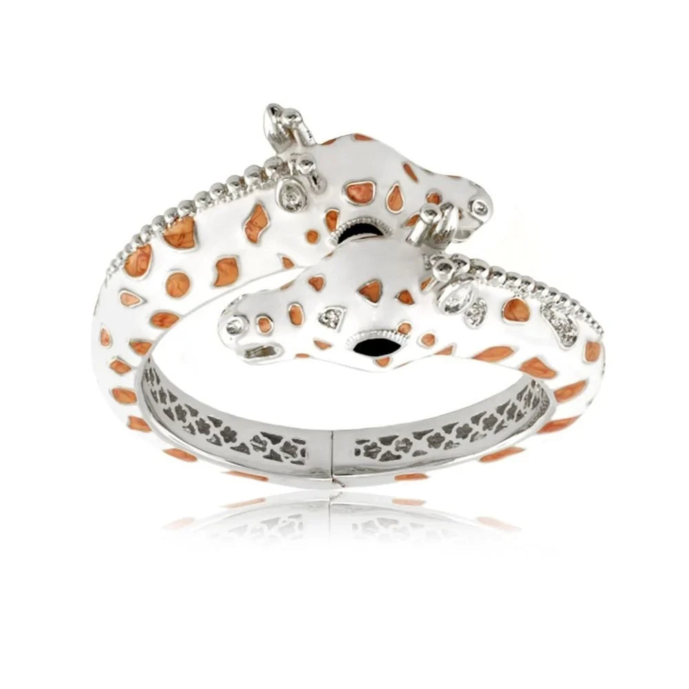 Bracelet Animal Paradise Bangle — Double giraffe enamel with orange spots by Lauren G Adams on Tampa Home & Garden Store