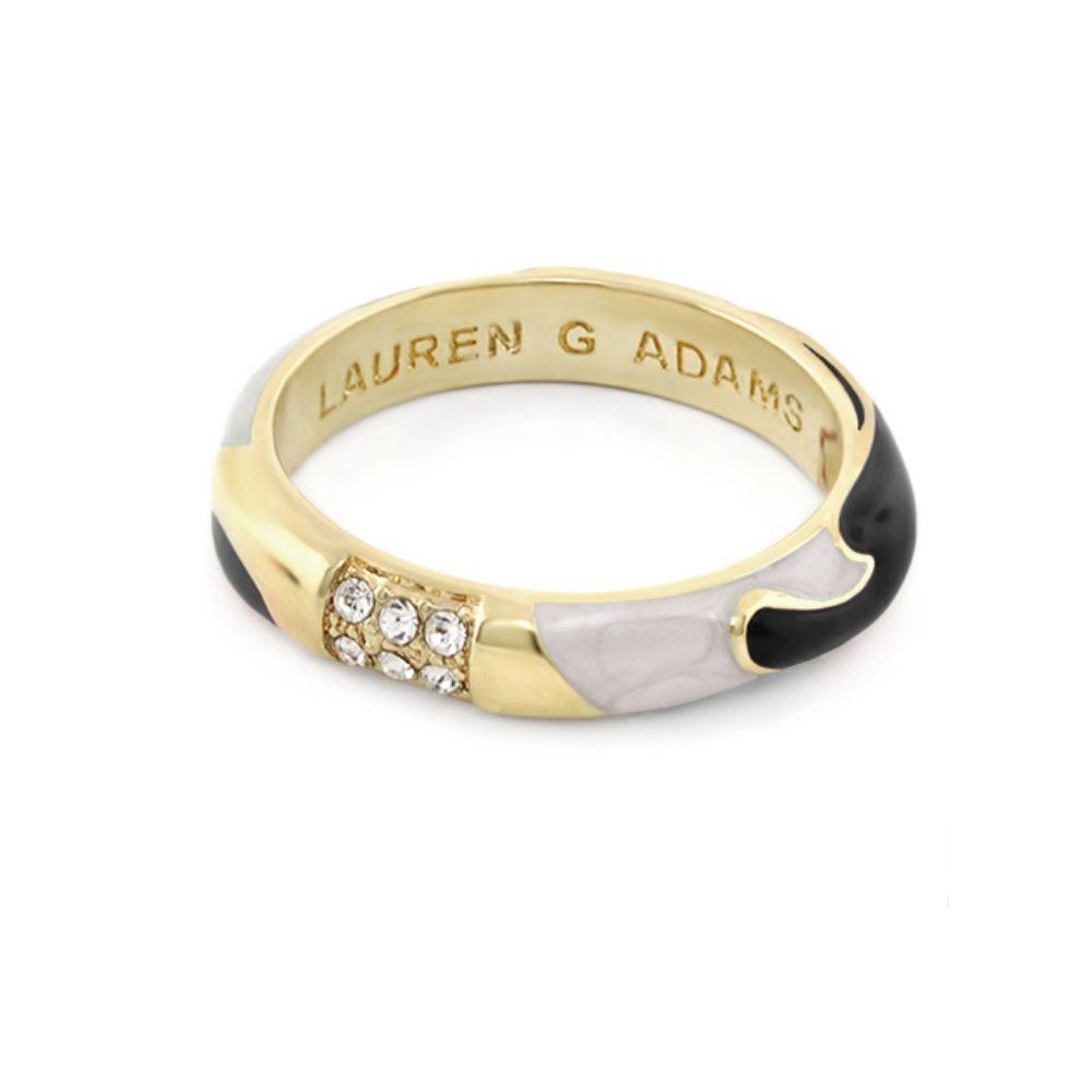Pretty Little Things Stackable Ring by Lauren G Adams, gold-tone band with crystal accents on Tampa Home & Garden Store