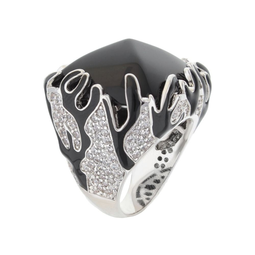 Pretty Little Things Ring sea life black top with crystal coral accents on Tampa Home & Garden Store