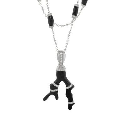 Pretty Little Things Necklace sea life pendant in black on a silver chain by Lauren G Adams on Tampa Home & Garden Store