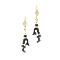 Pretty Little Things Coral Earrings pair by Lauren G Adams, crystal and black resin charms on Tampa Home & Garden Store