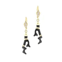 Pretty Little Things Coral Earrings by Lauren G Adams, gold-tone and black dangle accents on Tampa Home & Garden Store