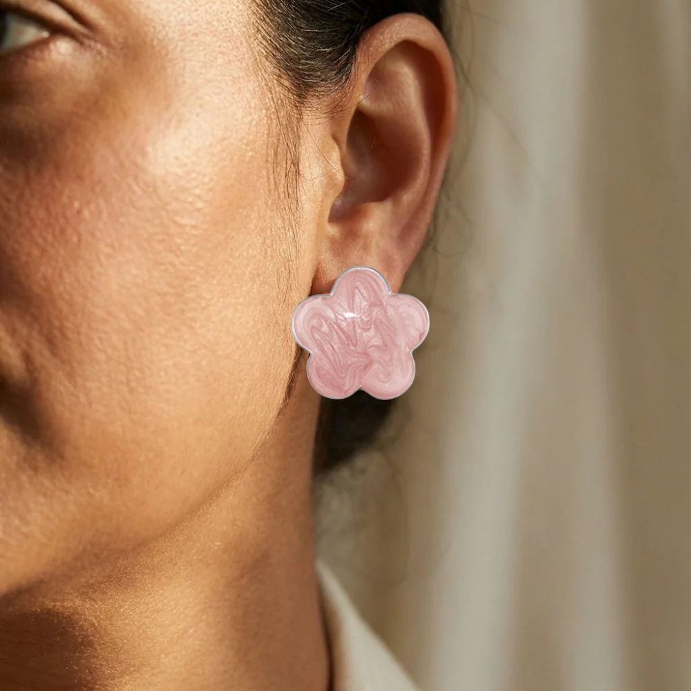 Daisy earrings set pink flower resin stud by Lauren G Adams on Tampa Home & Garden Store