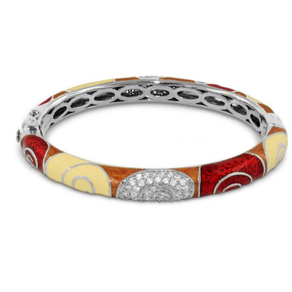 Lauren G Adams Signature Swirl Bangle with multicolor enamel panels; hinged safety lock on Tampa Home & Garden Store