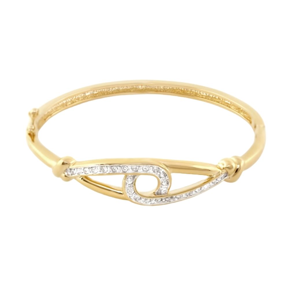 Glamour by the Yard Bangle, gold-tone eternity bracelet with pavé loop, Lauren G Adams on Tampa Home & Garden Store