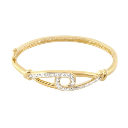Glamour by the Yard Bangle, gold-tone eternity bracelet with pavé loop, Lauren G Adams on Tampa Home & Garden Store