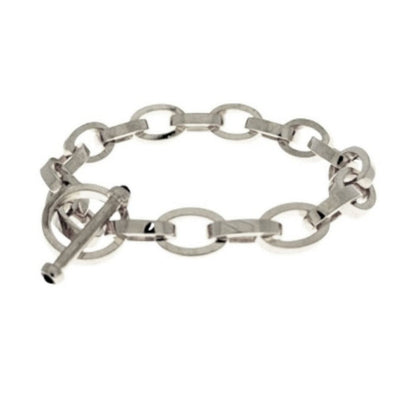 Chain Link Charm Bracelet by Lauren G Adams, silver-tone large oval links with toggle clasp on Tampa Home & Garden Store