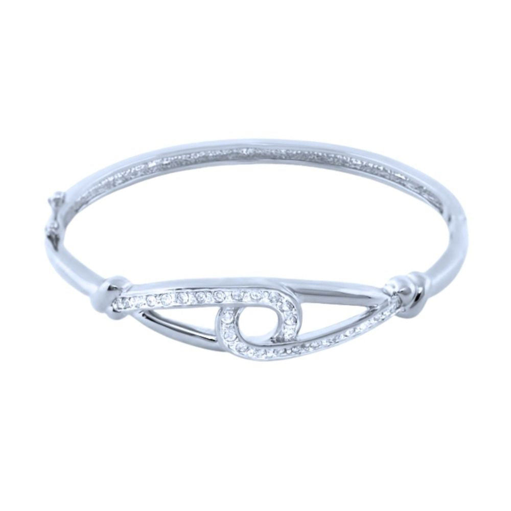 Glamour by the Yard Bangle eternity bracelet in silver with pave loop by Lauren G Adams on Tampa Home & Garden Store