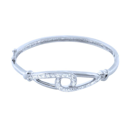 Glamour by the Yard Bangle eternity bracelet in silver with pave loop by Lauren G Adams on Tampa Home & Garden Store